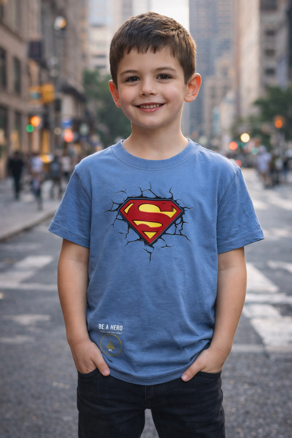 CAMISETA INFANTIL BE. A HERO – SUPERMAN EDITION💙🦸‍♂️