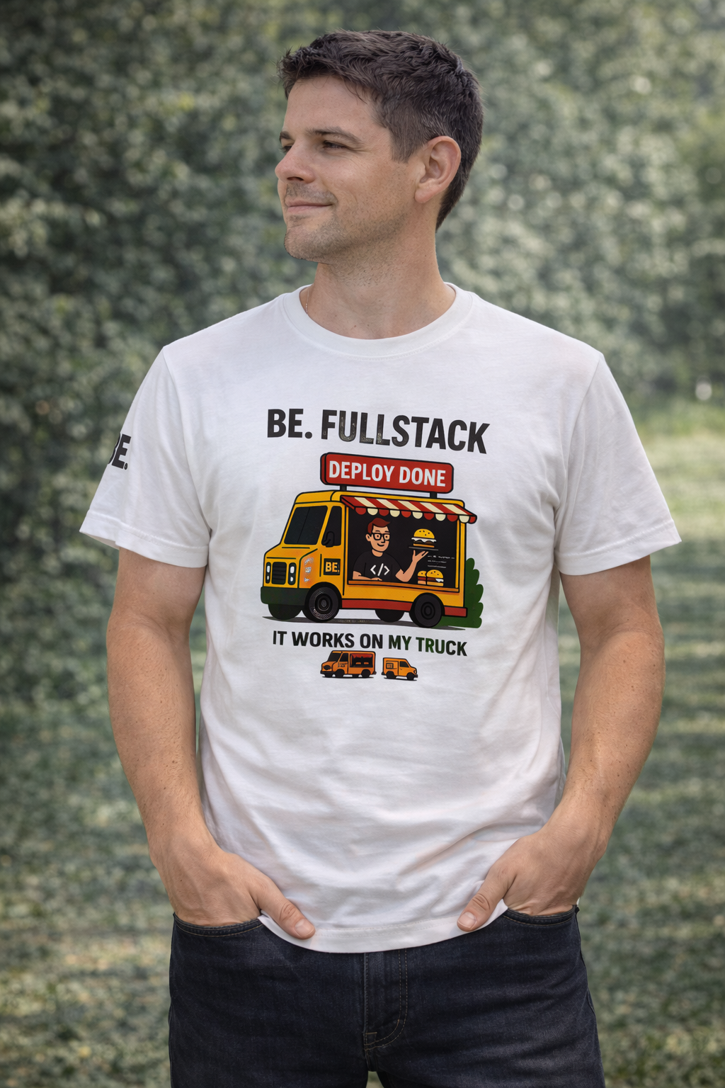 CAMISETA BE. FULLSTACK – The Food Truck Code Edition 🍔💻
