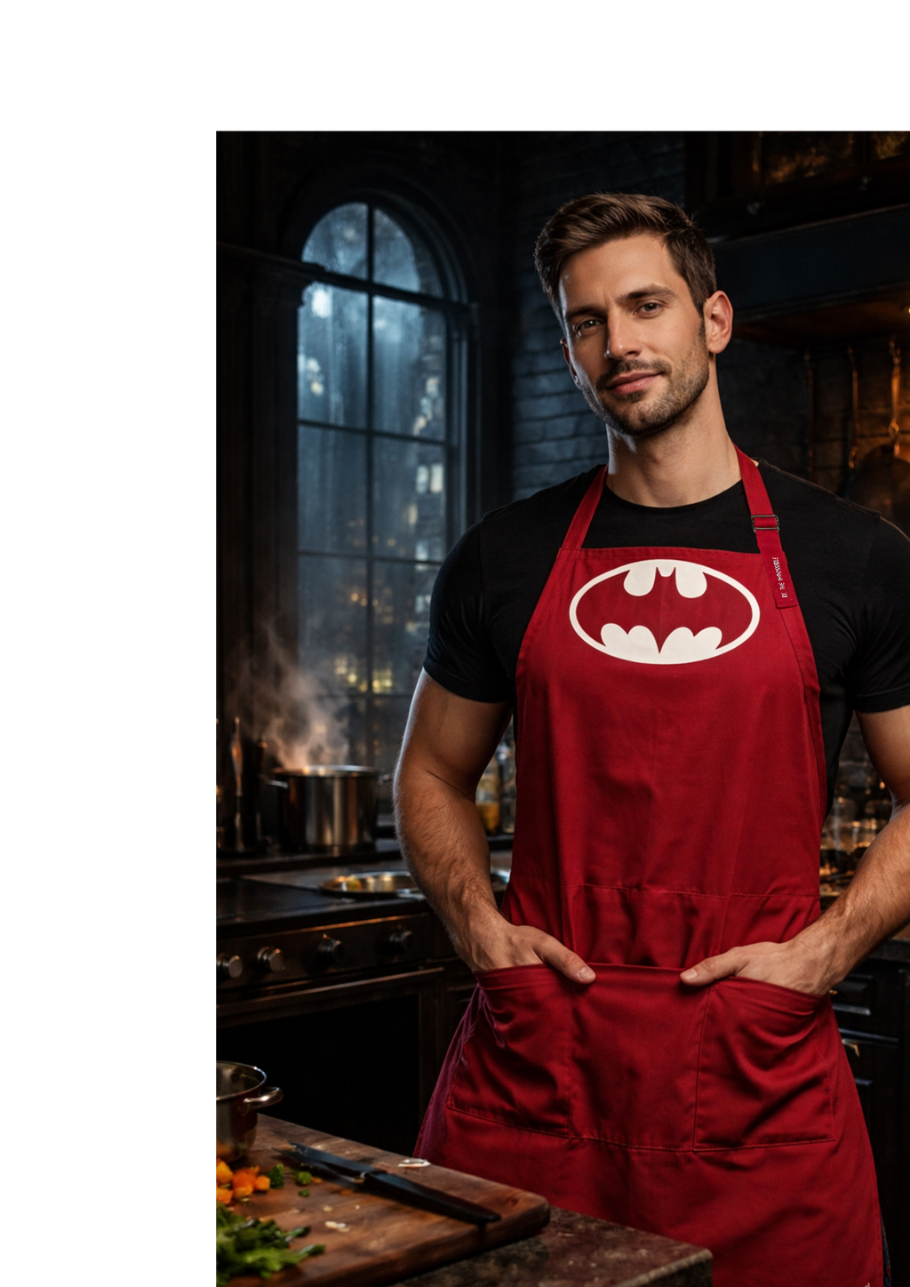 DELANTAL BOLSILLOS- BE. — Dark Kitchen Edition (Solo Logo) 🦇🌑