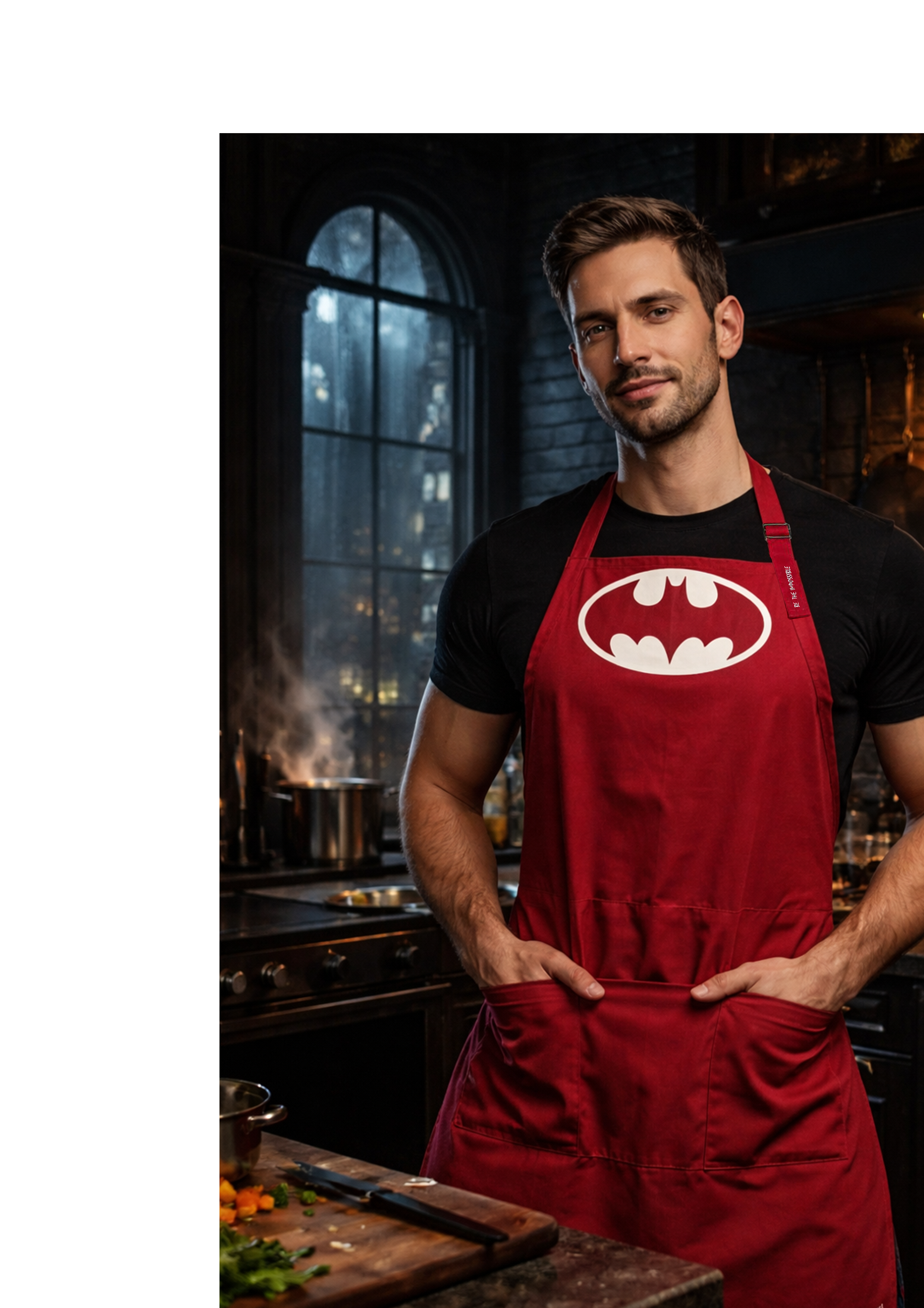 DELANTAL BOLSILLOS- BE. — Dark Kitchen Edition (Solo Logo) 🦇🌑