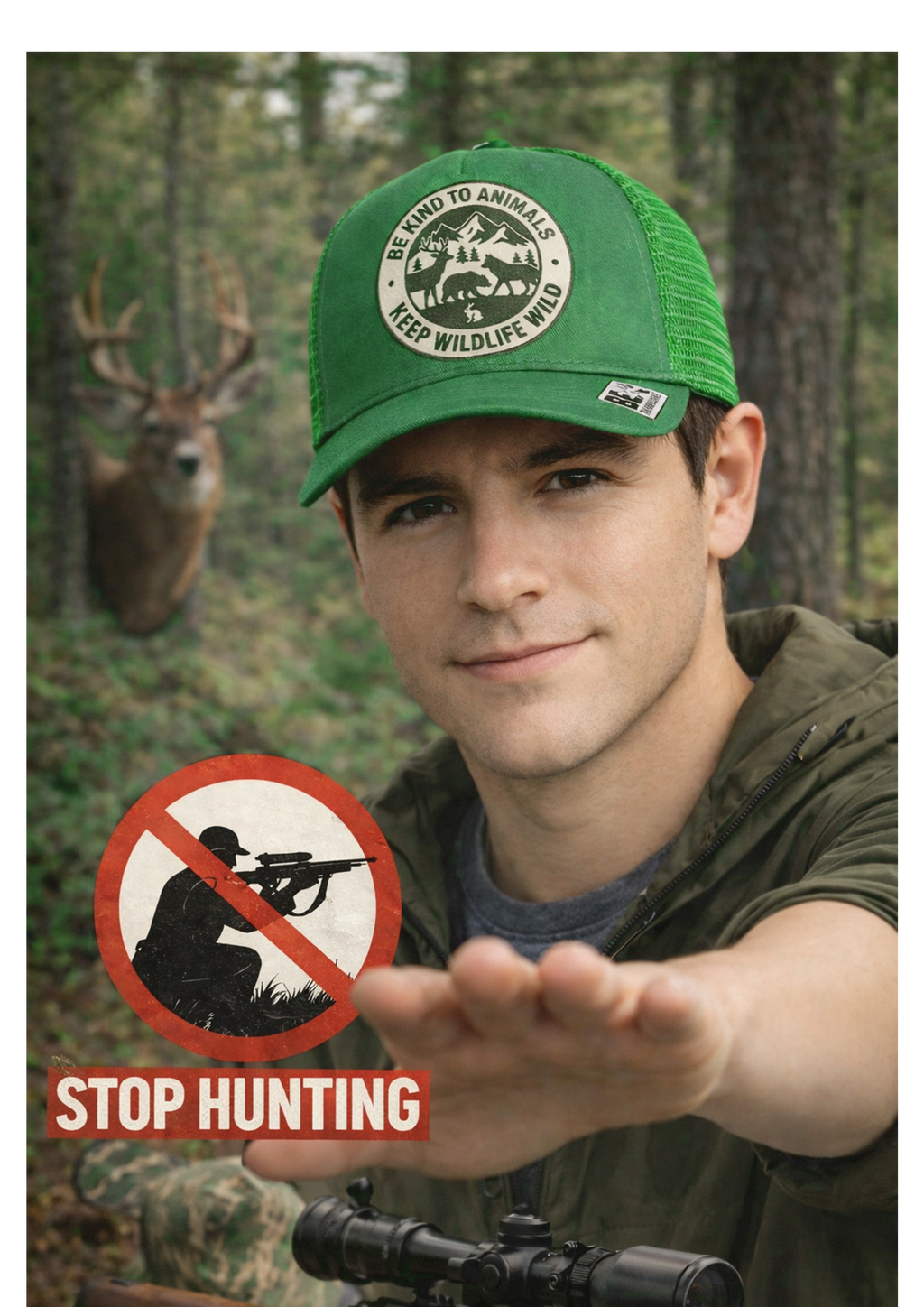 Gorra “BE. RESPECT LIFE” – Wild Edition 🦌🌿
