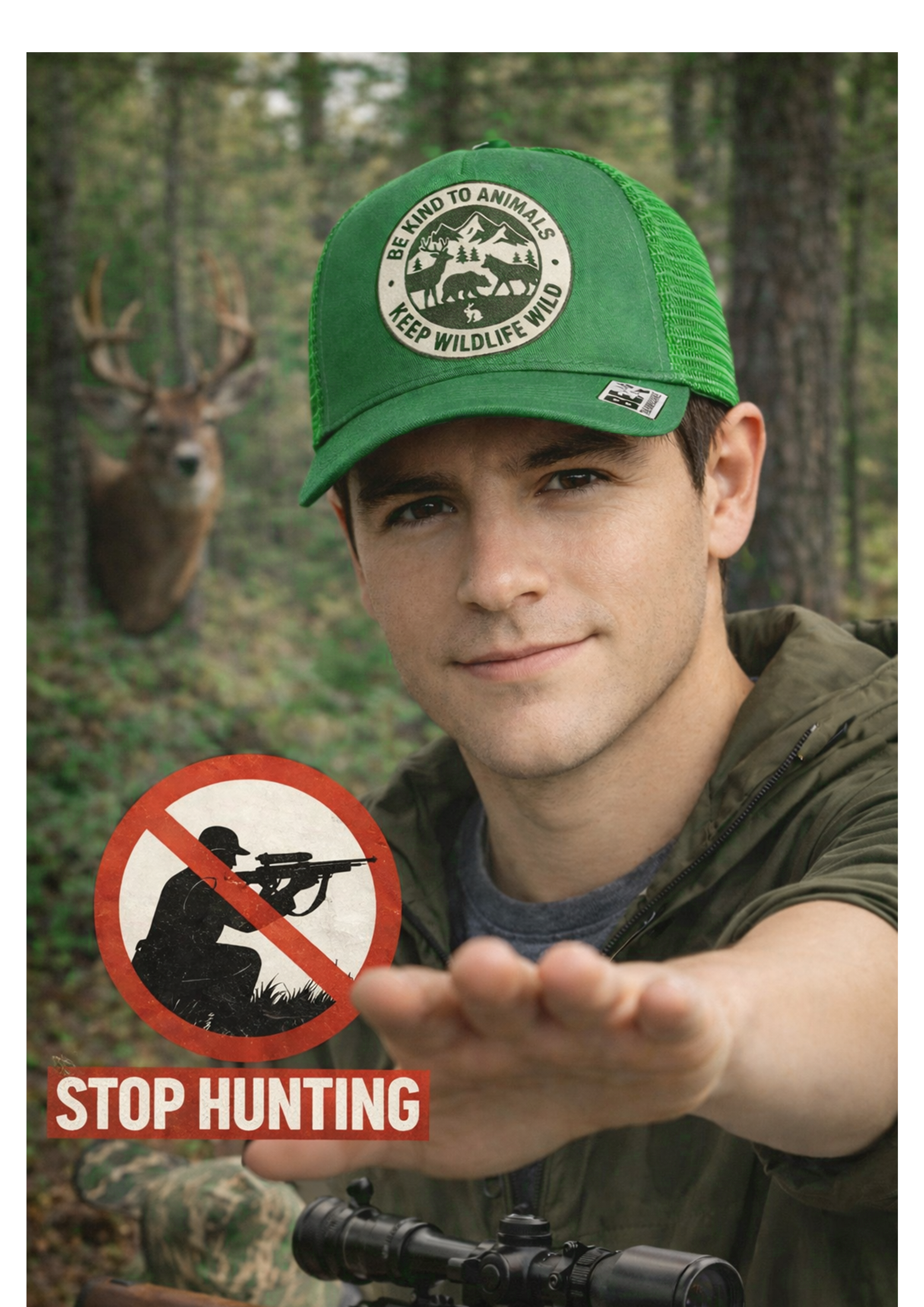Gorra “BE. RESPECT LIFE” – Wild Edition 🦌🌿