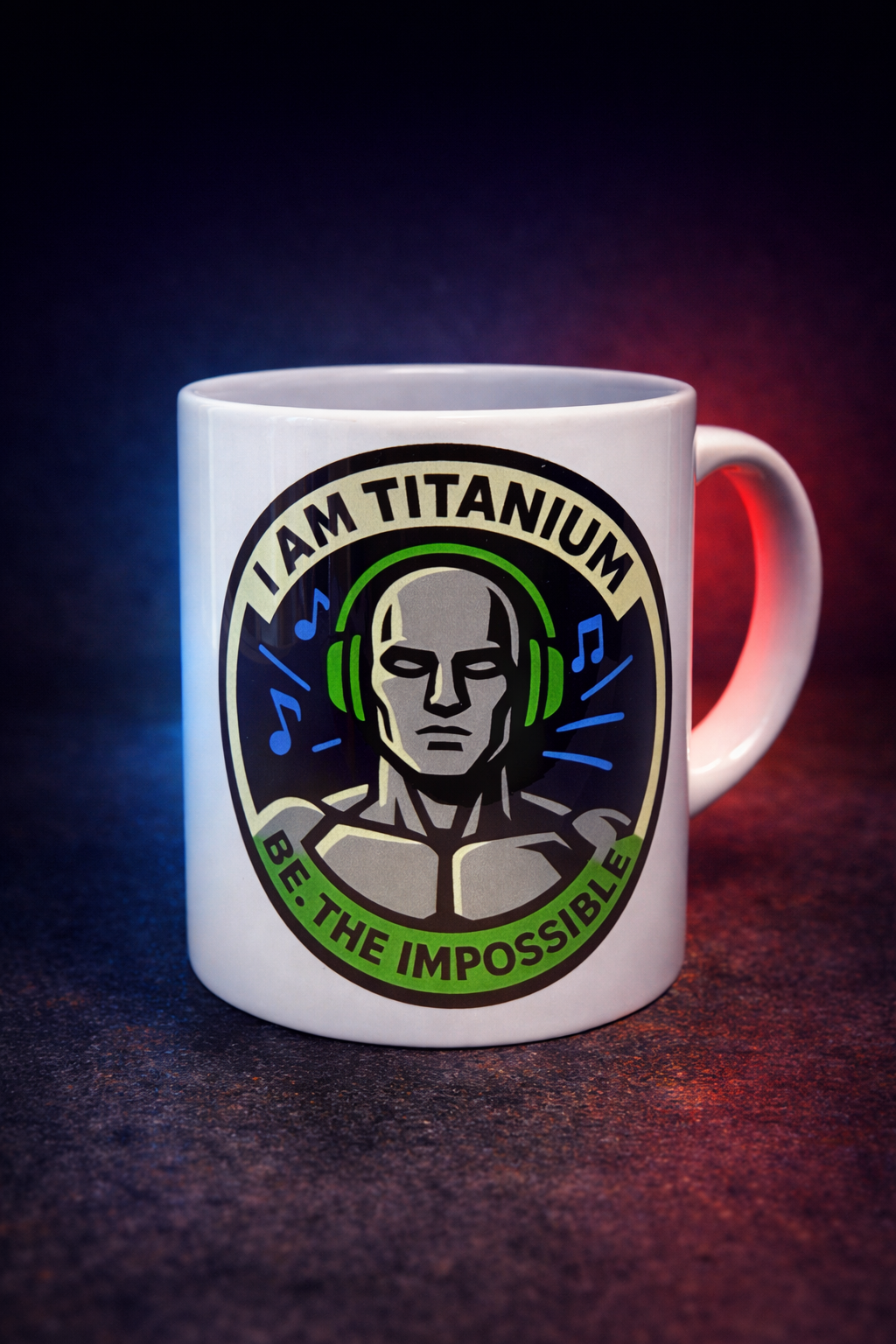 Taza musical “I AM TITANIUM - Green” – Edición BE. THE IMPOSSIBLE
