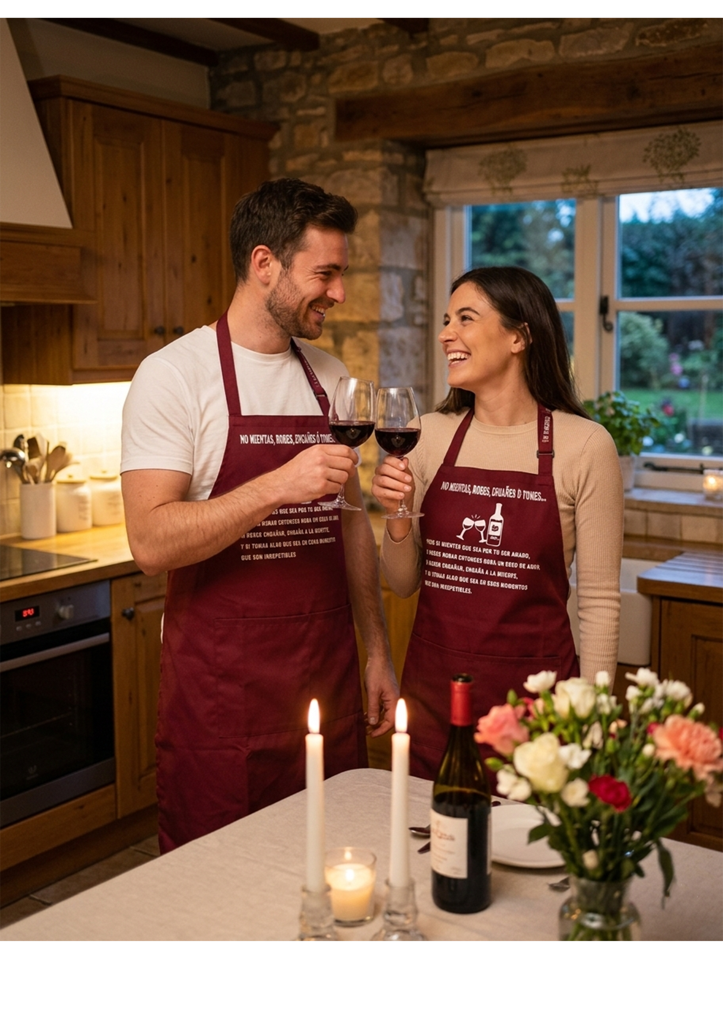 DELANTAL BOLSILLOS-  BE. — Brindis Inolvidable Edition 🍷✨