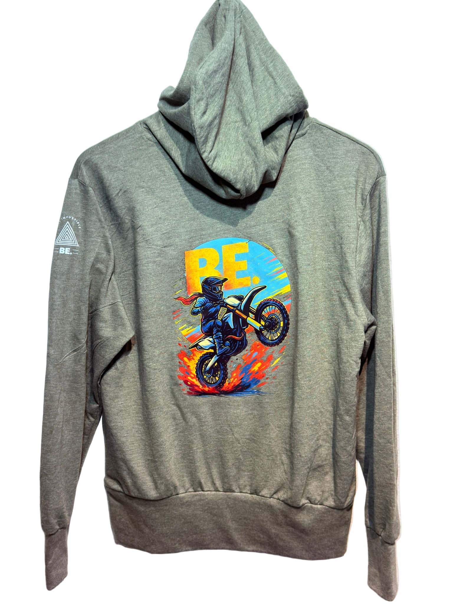 Sudadera “BE. RIDER” – Edición Libertad & Fuego Motocross 🔥🏍️