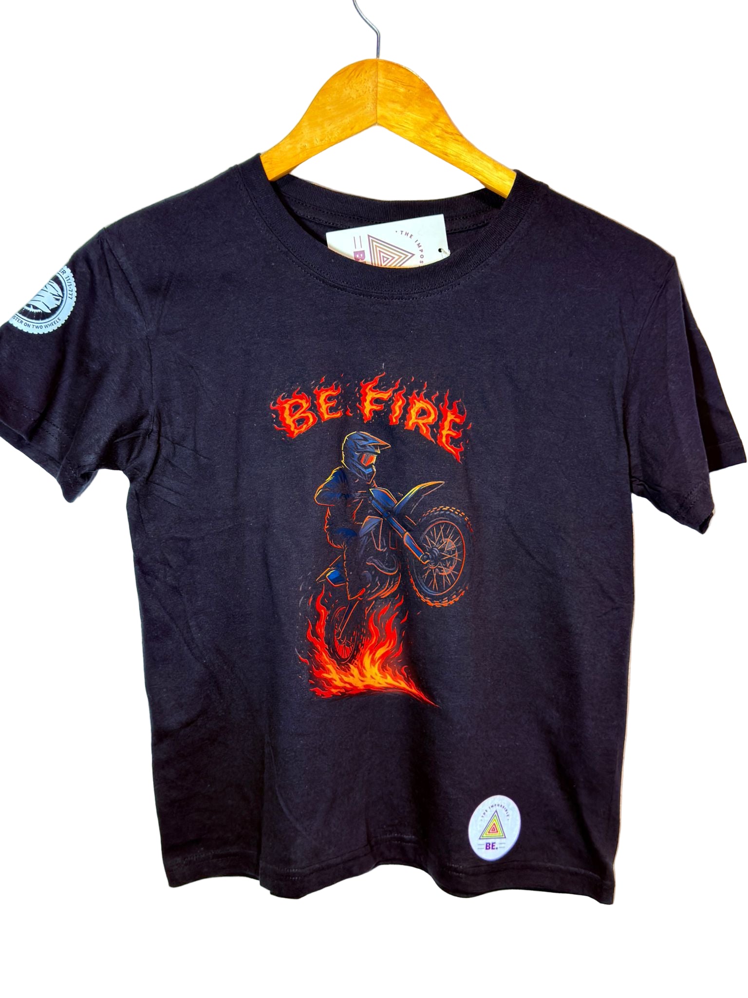 Camiseta “BE. RIDER” – Edición Libertad y Fuego Motocross 🔥🏍️