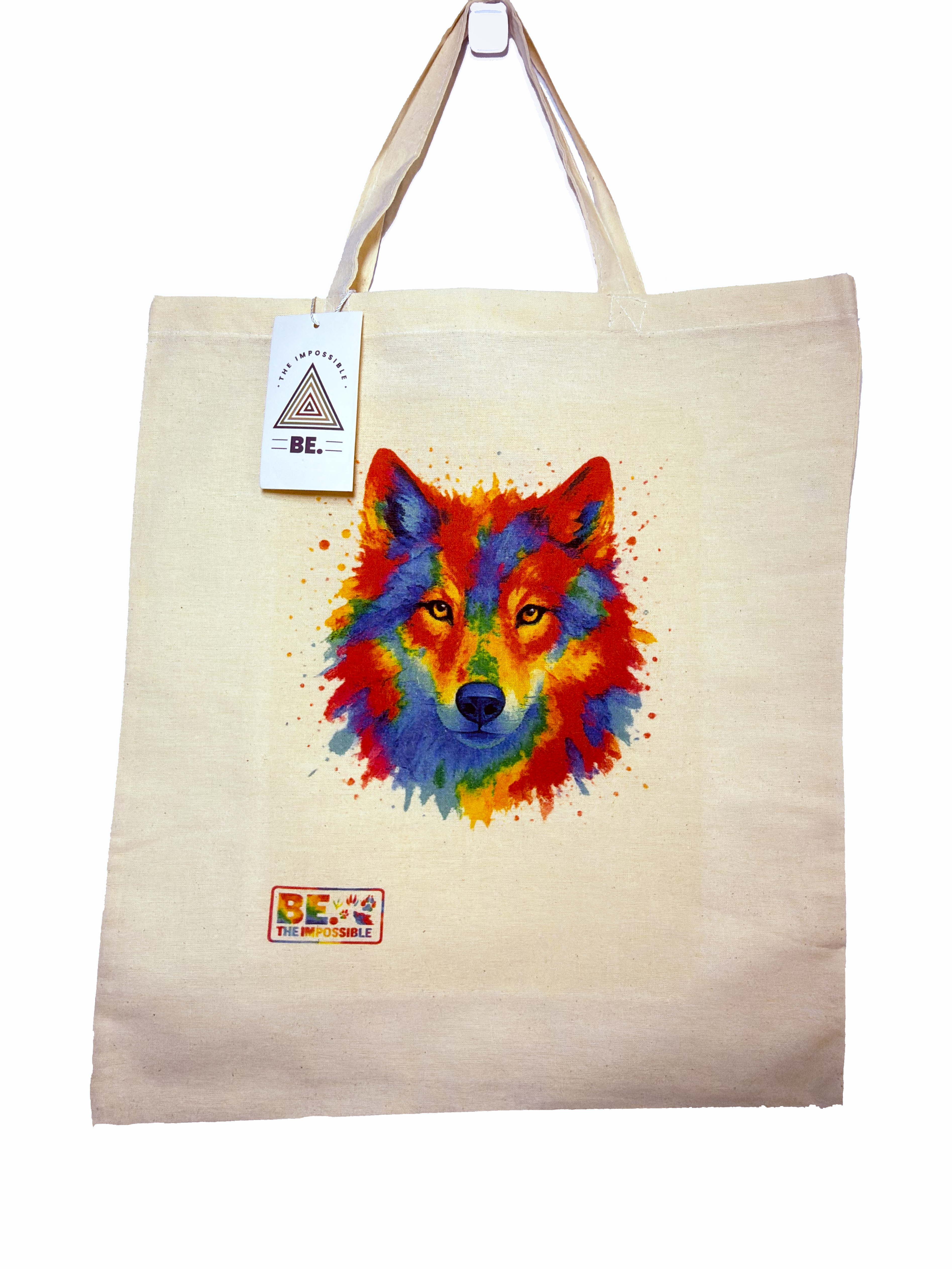 Bolsa de algodón BE. WOLF – Acuarela Edition 🐺🎨