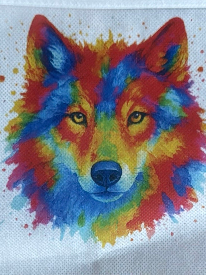 Delantal BE.  🎨🐺lobo en acuarela