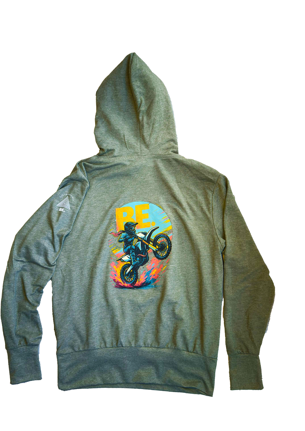 Sudadera “BE. RIDER” – Edición Libertad & Fuego Motocross 🔥🏍️