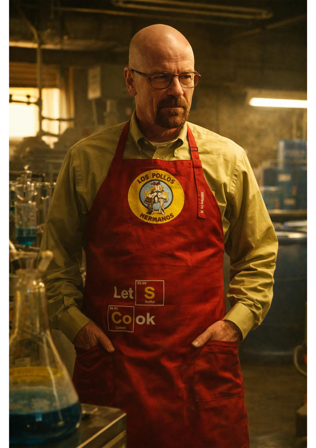 DELANTAL BOLSILLOS- BE. Let’s Cook (Inspirado en Breaking Bad) 🍳✨