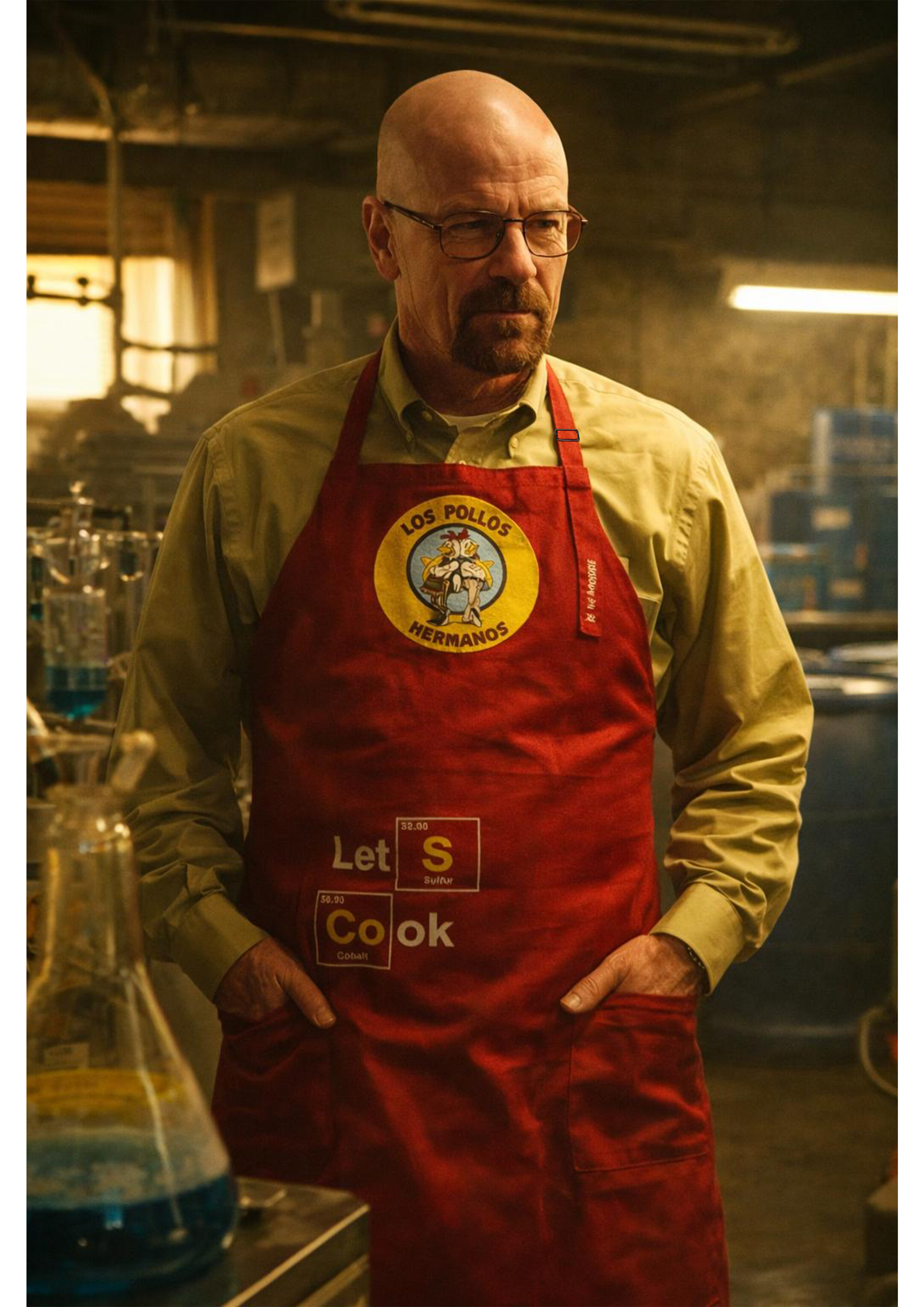 DELANTAL BOLSILLOS- BE. Let’s Cook (Inspirado en Breaking Bad) 🍳✨