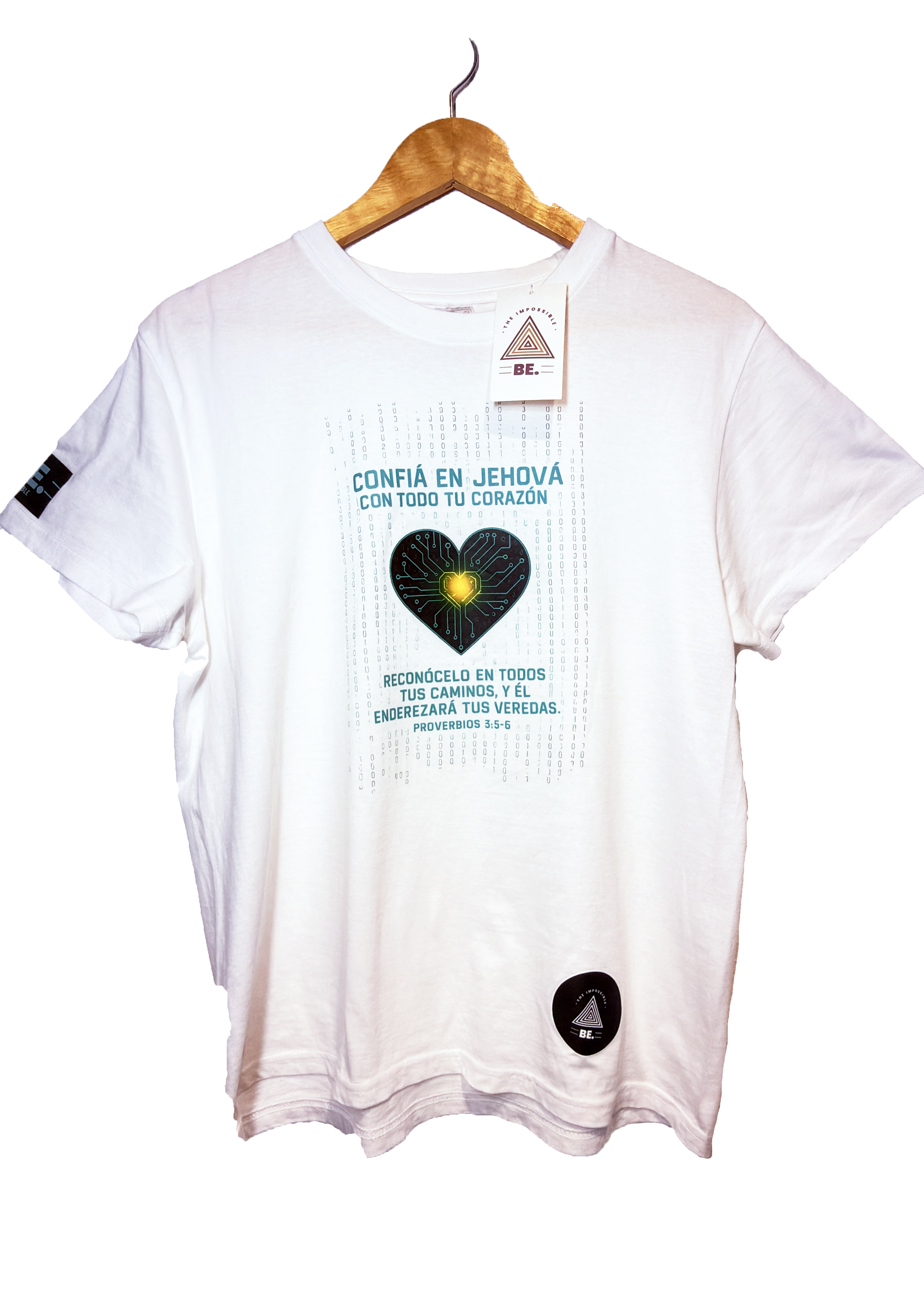 Camiseta BE. TRUST – Faith & Code Edition 💡🖤💻