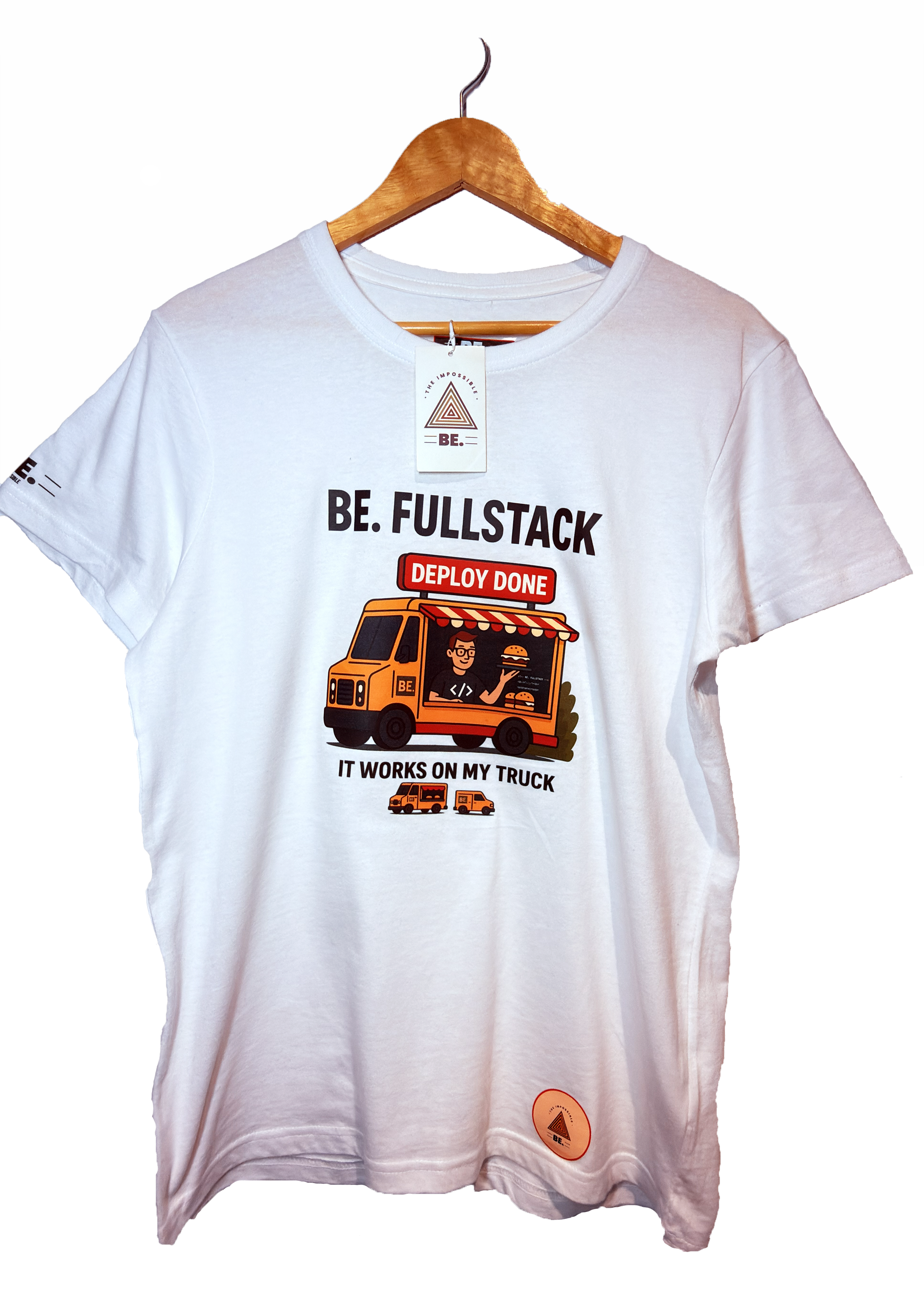 Camiseta BE. FULLSTACK – The Food Truck Code Edition 🍔💻