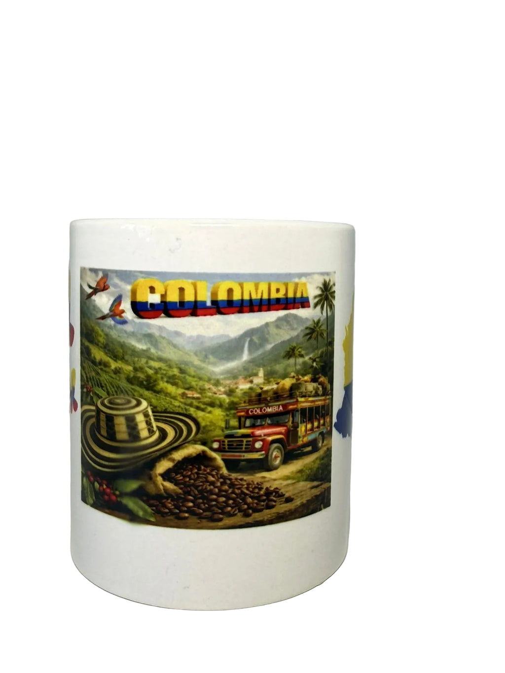 Taza colombia mariposas y mapa