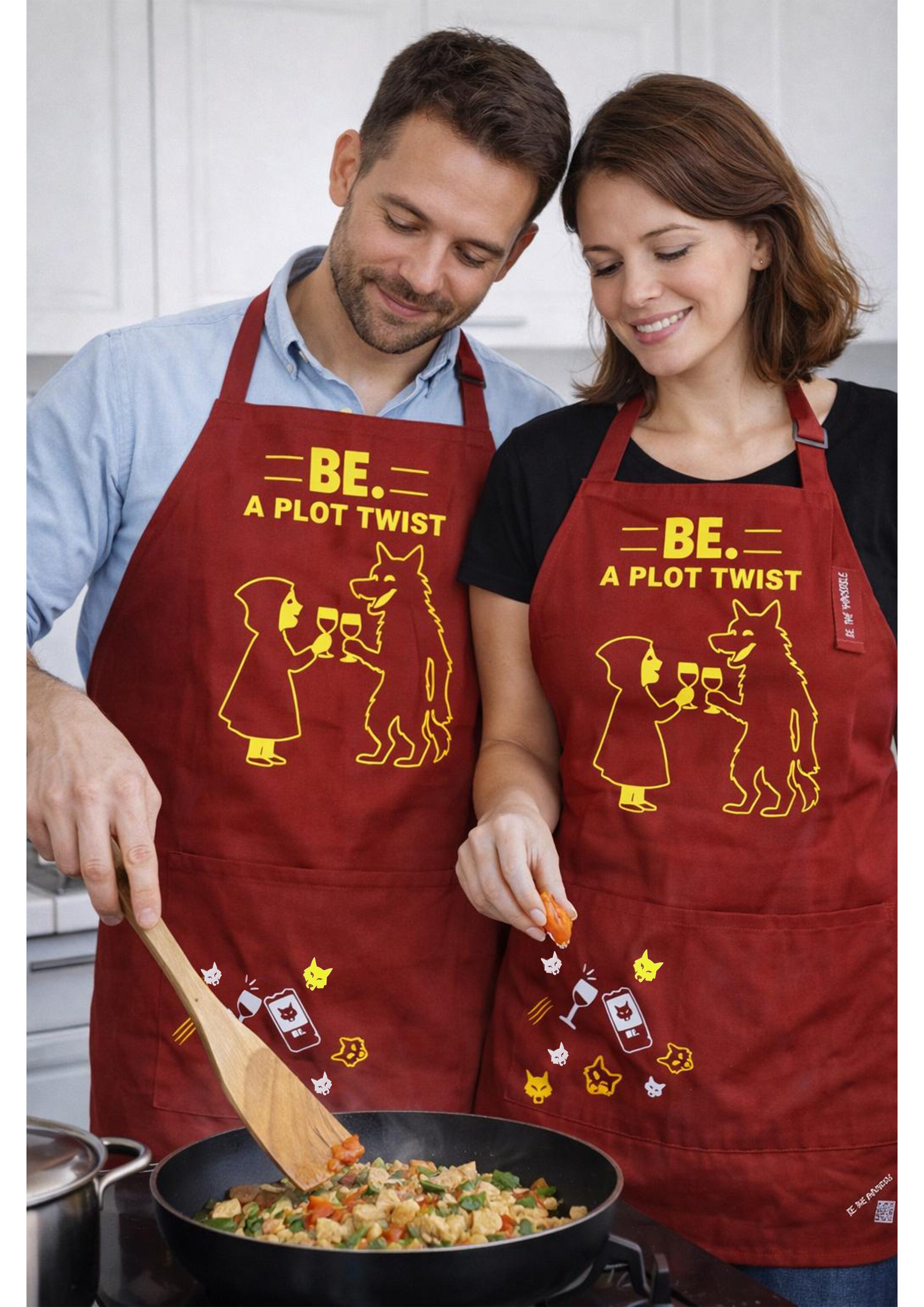 DELANTAL BOLSILLOS- BE. A PLOT TWIST – Edición “Caperucita & El Lobo”🐺🍷