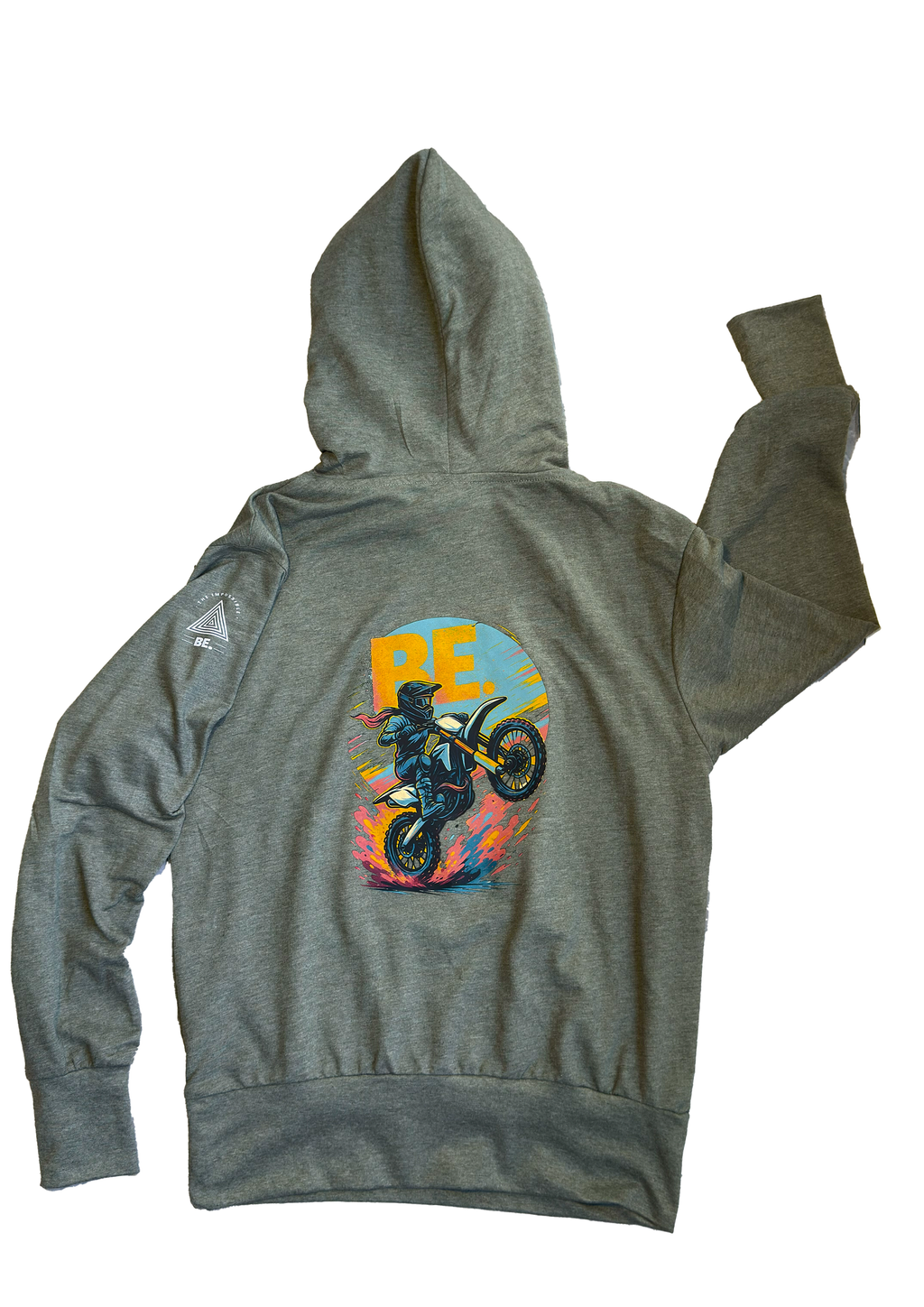 Sudadera “BE. RIDER” – Edición Libertad & Fuego Motocross 🔥🏍️