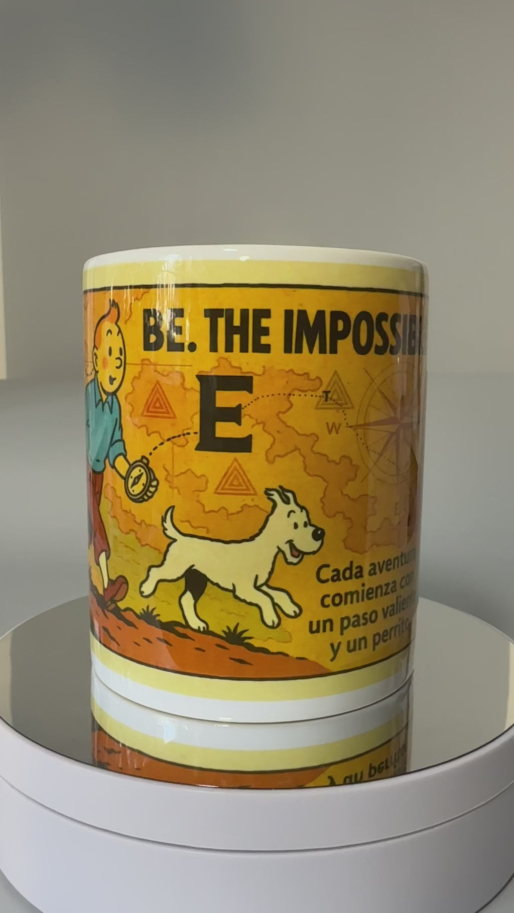 Taza blanca alusiva aventuras TinTin